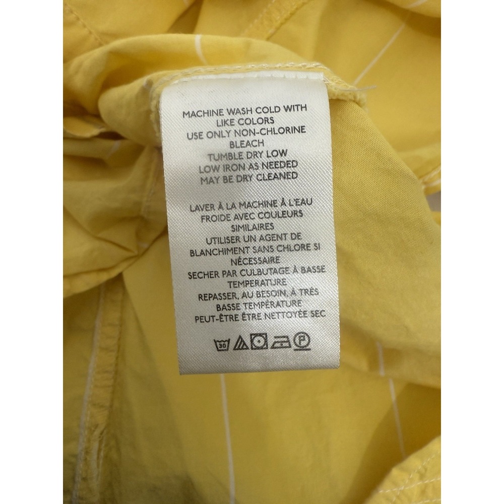 We The Free Urban Outfitters Yellow Striped Button Down Shirt Oversize Womens M - Picture 5 of 12